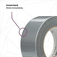 3M General Use Duct Tape 2929, Silver, 1.88 in x 50 yd, 5.5 mil, Individually Wrapped Conveniently Packaged