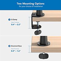 Mount-It! Mic Arm, Microphone Boom Arm, Adjustable Full Motion Mic Desk Mount, for Streaming, Gaming, Podcast, Recording, 3/8" and 5/8" Compatible, Low Profile Design, Height up to 27.8", Black