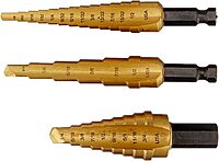 Irwin Tools IRWIN Unibit 502T Step Drill Bit Set with Nylon Pouch, Titanium Nitride Coated, 3pc (15502)