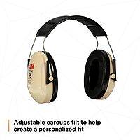 3M PELTOR Hearing Protection Optime 95 Earmuffs, Adjustable Earcups, E-A-Rfit Compatible