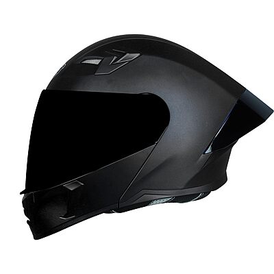 STEELBIRD SBA-20 ISS MATT BLACK C/V 600 MM WITH EXTRA SMOKE VISOR, BLACK SPOILER
