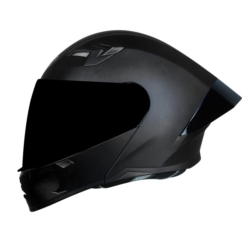 STEELBIRD SBA-20 ISS MATT BLACK C/V 600 MM WITH EXTRA SMOKE VISOR, BLACK SPOILER