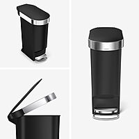 simplehuman Step Trash Can with LidShox, Steel Pedal & Liner Rim