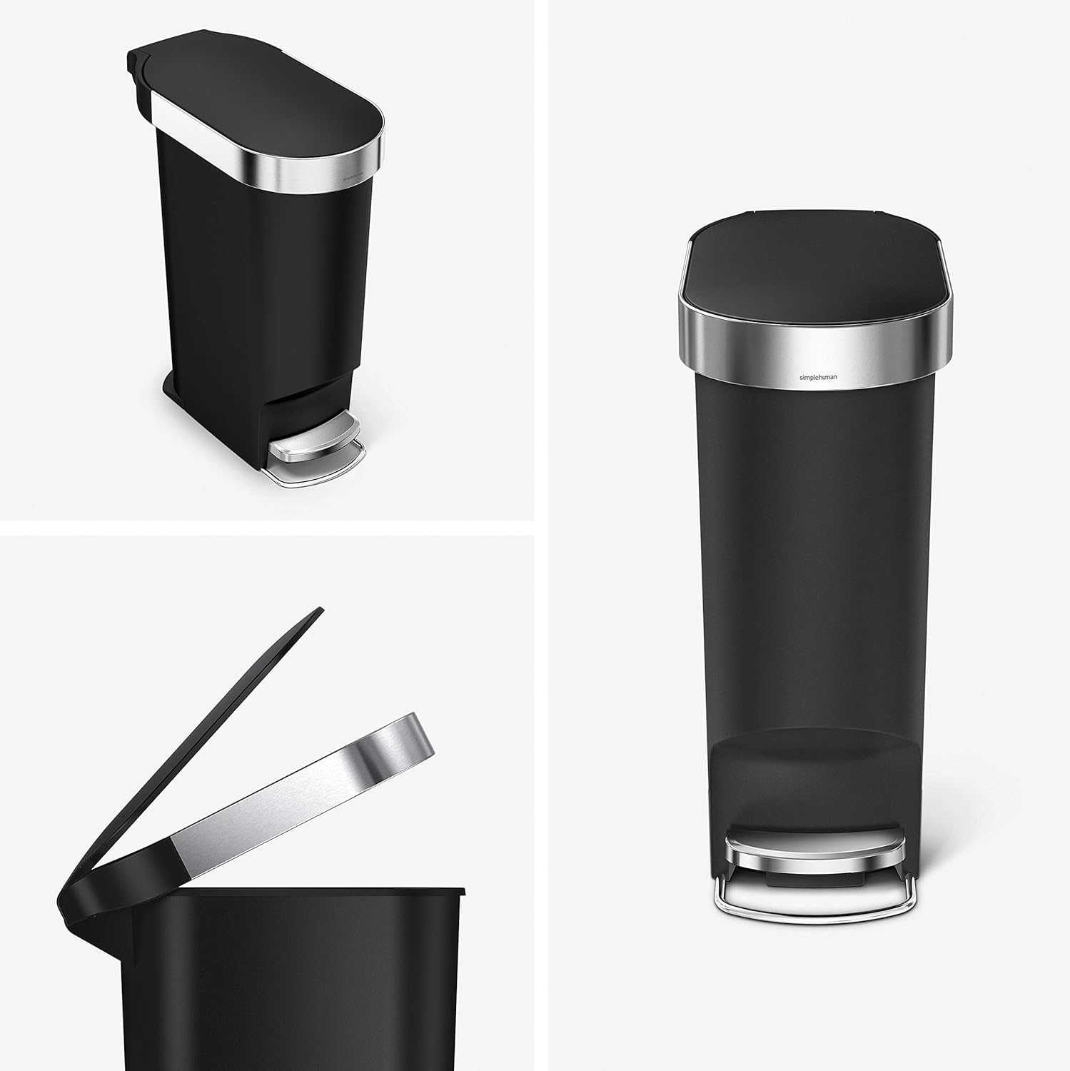 simplehuman Step Trash Can with LidShox, Steel Pedal & Liner Rim