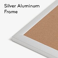 U BRANDS Cork Bulletin Board, Silver Aluminum Frame