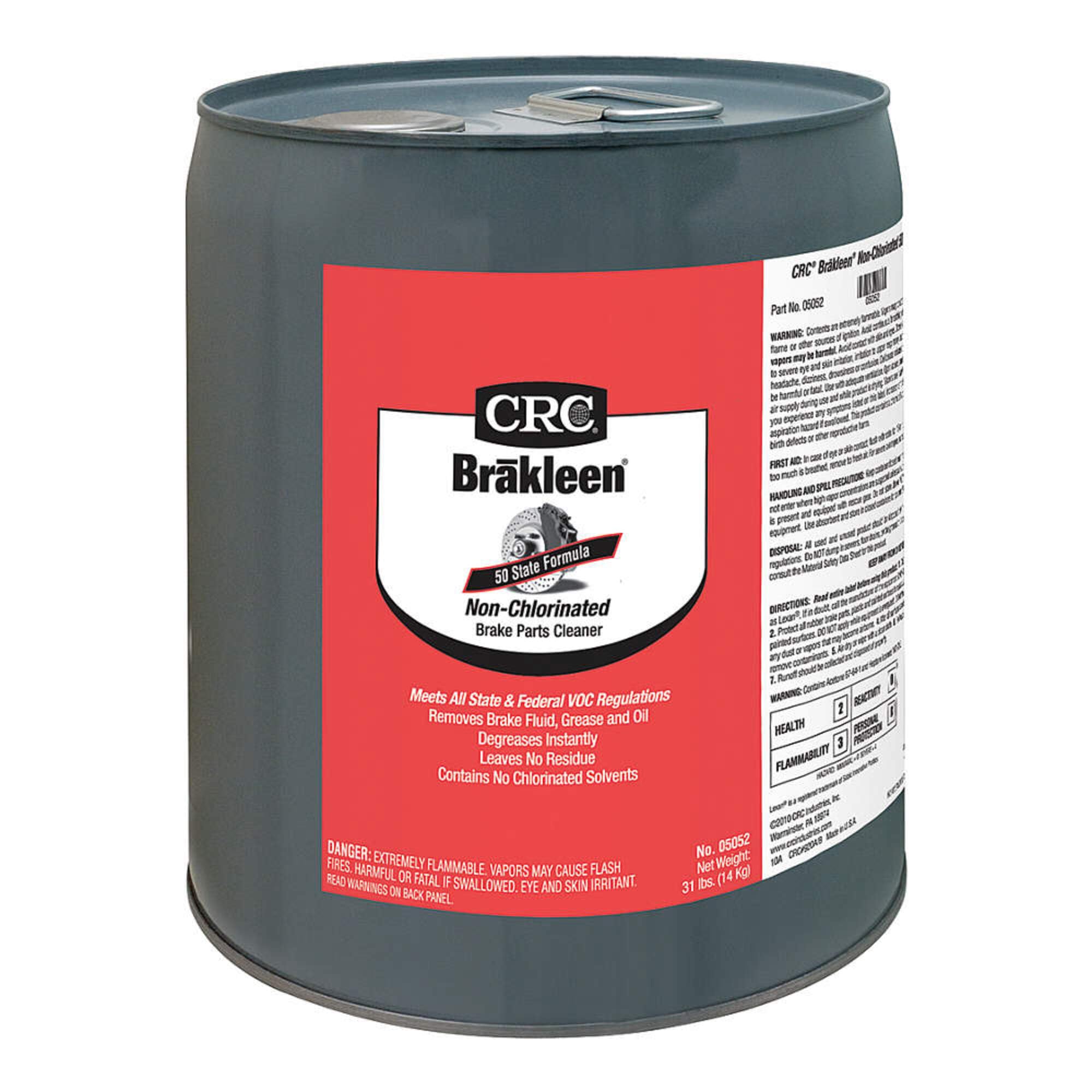 CRC Brakleen 1003667 Brake Parts Cleaner Non-Chlorinated 50 State Formula, 5 Gallon, [1 Pack] 1 Pack 640 Fl Oz (Pack of 1)