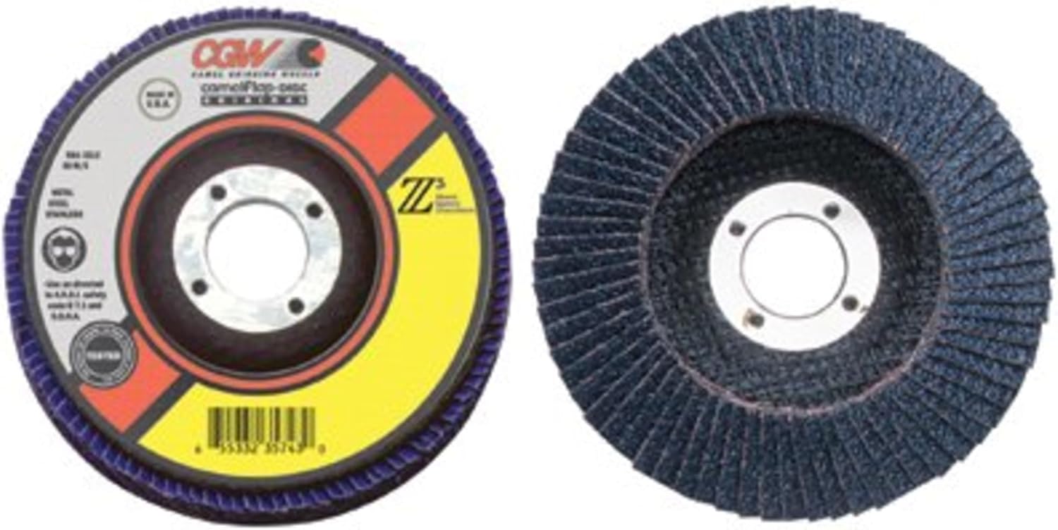 Flap Discs, Z3-100% Zirconia, XL - 4-1/2x5/8-11 z3-40 t27xl 100% za flap disc [Set of 10]