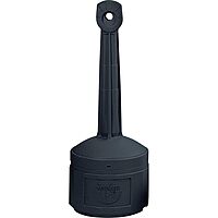 Justrite 26800D 16 1/2'' X 38 1/2'' Deco Black Smokers Cease-Fire Polyethylene Cigarette Butt Receptacle, English