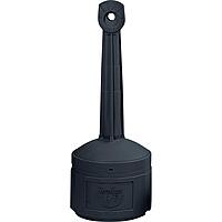 Justrite 26800D 16 1/2'' X 38 1/2'' Deco Black Smokers Cease-Fire Polyethylene Cigarette Butt Receptacle, English