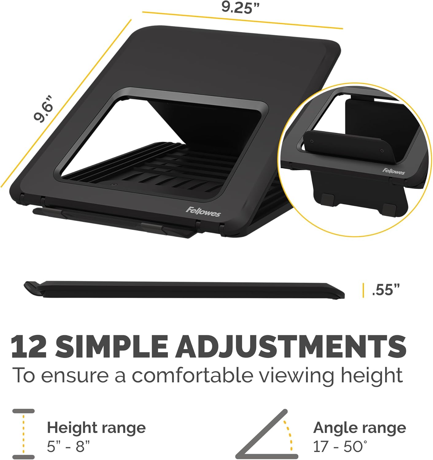 Fellowes Breyta Adjustable Laptop Stand, 12 Height Adjustments