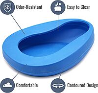 DMI Bedpan for Bariatric Adults with No Spill or Splash Design, FSA/HSA Eligible, Blue 1 Count (Pack of 1)