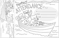 BARKER CREEK Recognition Awards and Bookmarks, Color Me Attendance, Awards are 6-3/8" x 5-1/2"