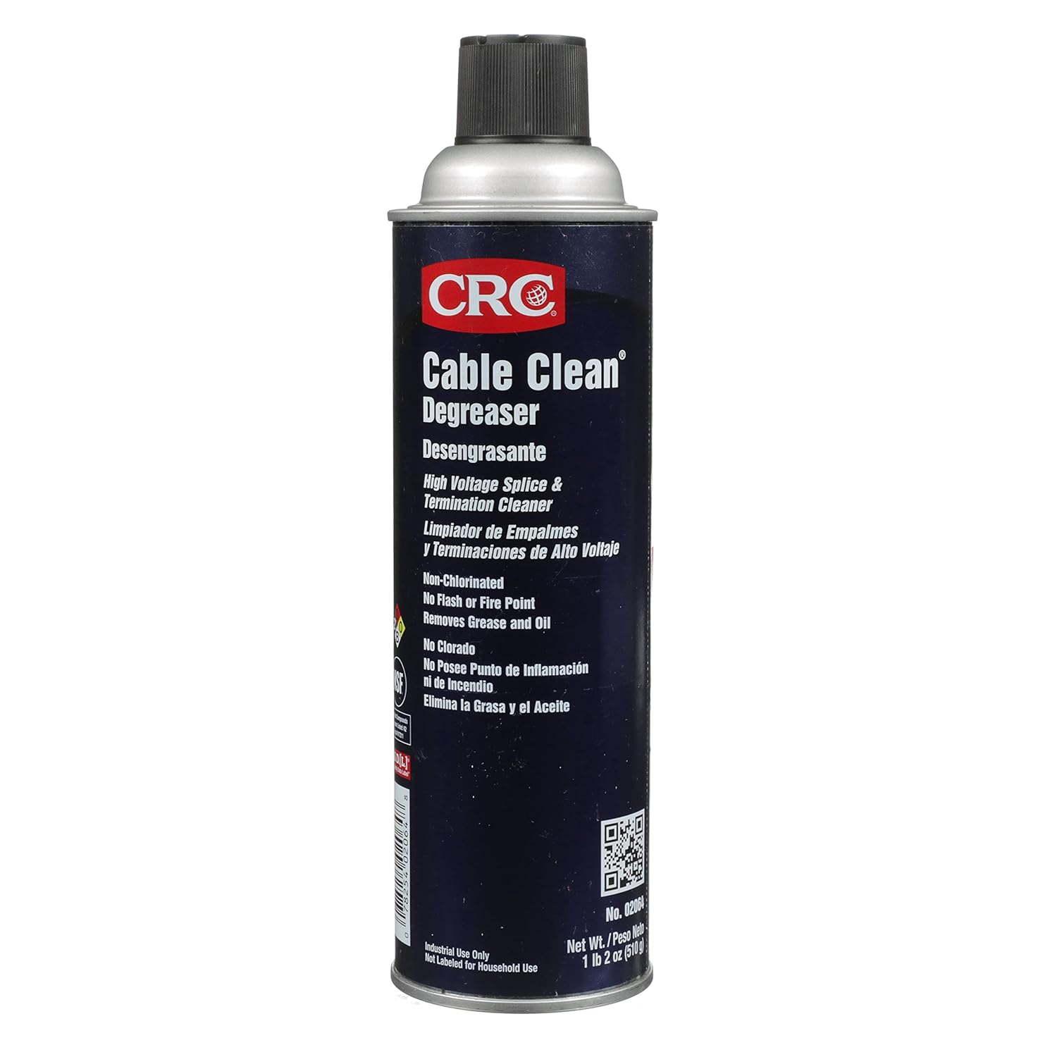 CRC Cable Clean High Voltage Splice Cleaner Plus Heavy Duty Liquid Degreaser, 18 oz Aerosol Can