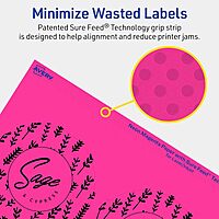 Avery Printable Round Labels, Sure Feed Technology, 3.5" Diameter, Neon Magenta Labels, Print-to-The-Edge