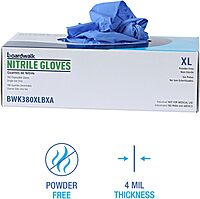 Boardwalk Disposable General-Purpose Powder-Free Nitrile Gloves, X-Large, Blue, 4mil, Box Of 100 Gloves