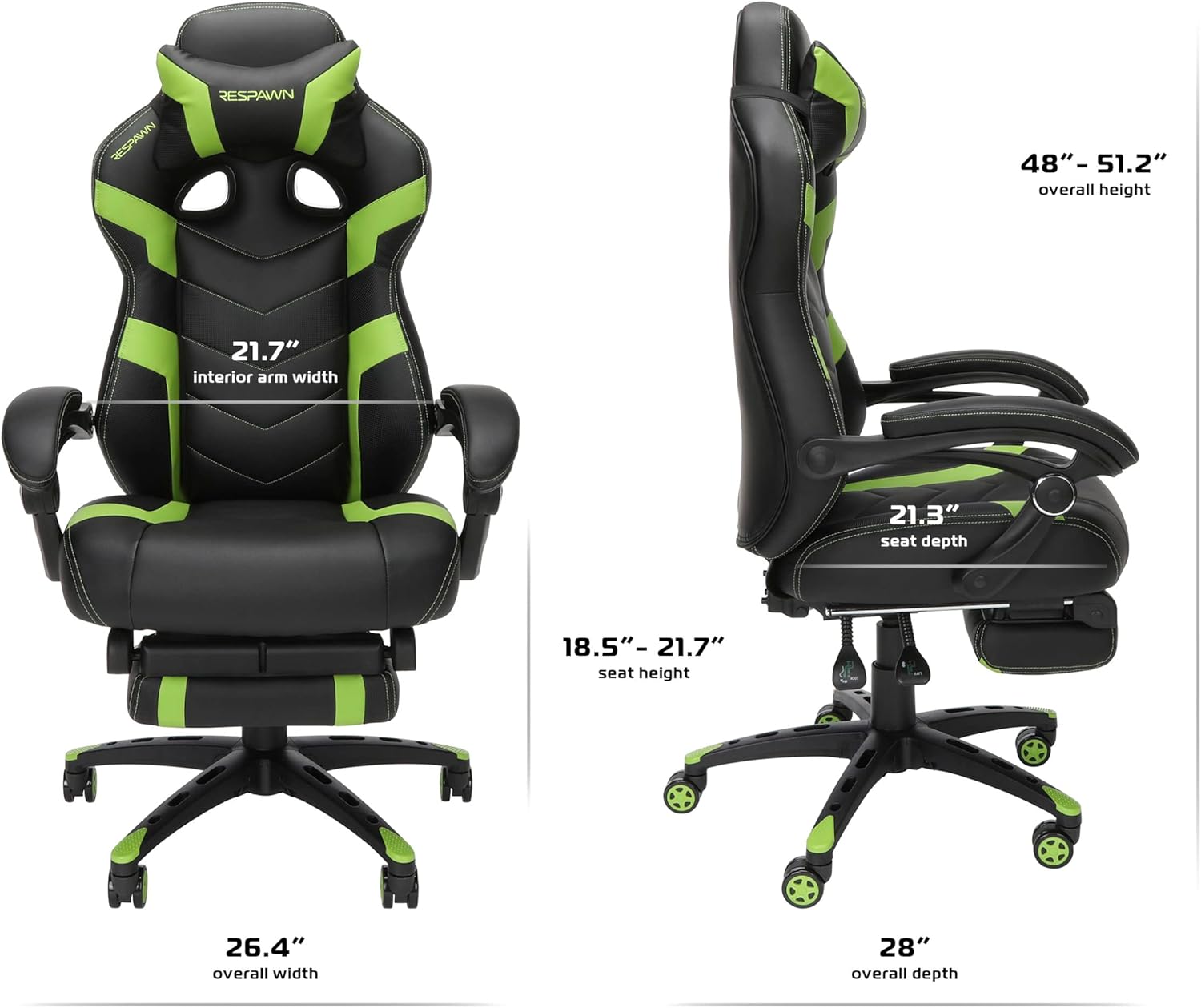 RESPAWN 110 Pro Ergonomic Gaming Chair with Footrest