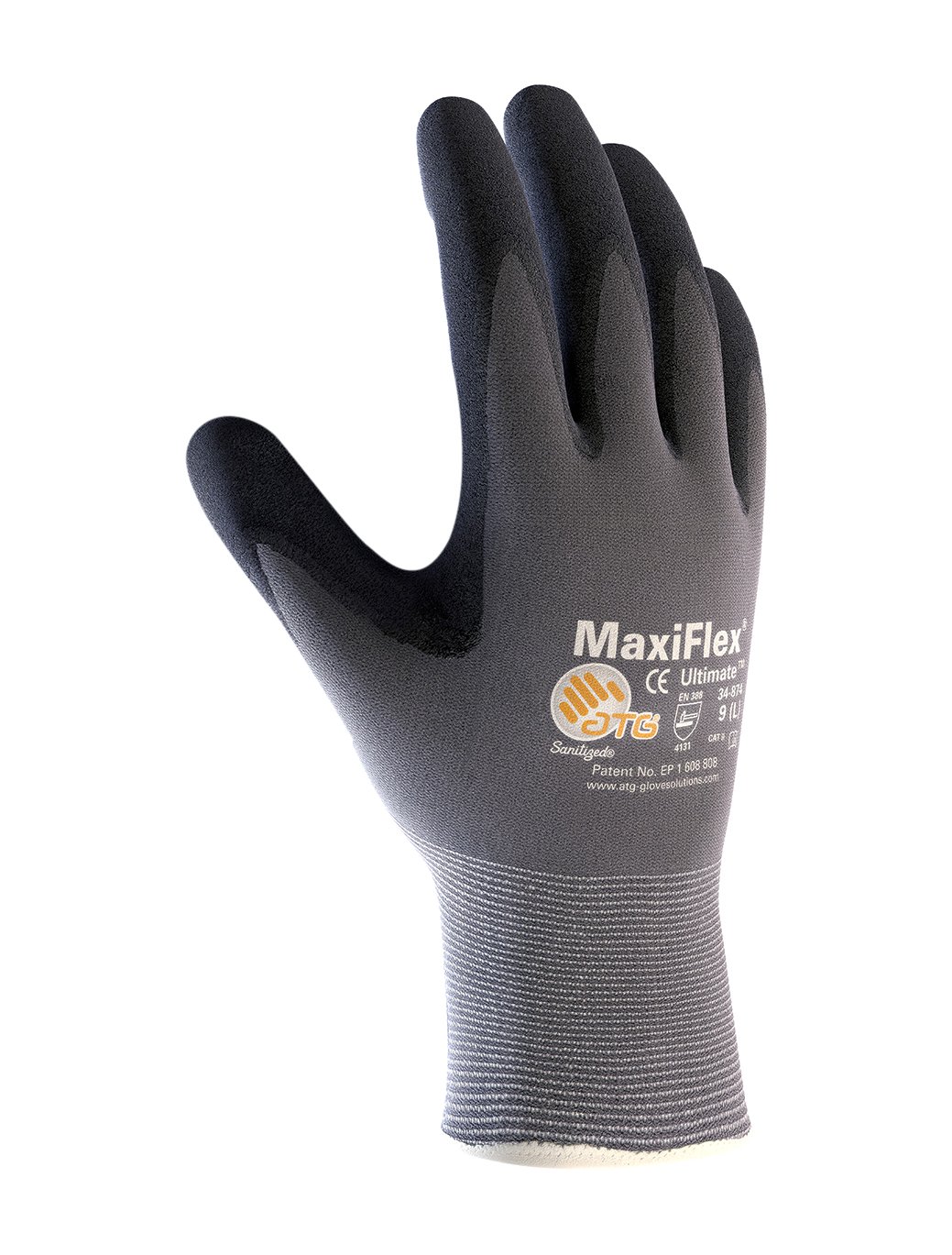 MaxiFlex Ultimate 34-874/XS Seamless Knit Nylon/Lycra Glove with Nitrile Coated Micro-Foam Grip on Palm and Fingers