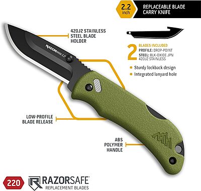 OUTDOOR EDGE Razor Mini Folding Pocket Knife with RazorSafe
