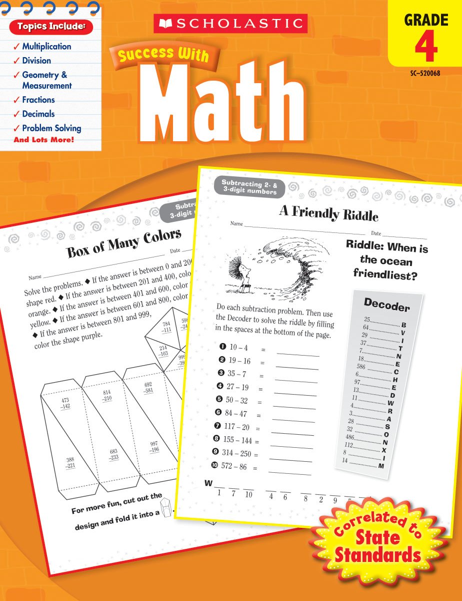 Scholastic Success With Math: Grade 4 Workbook