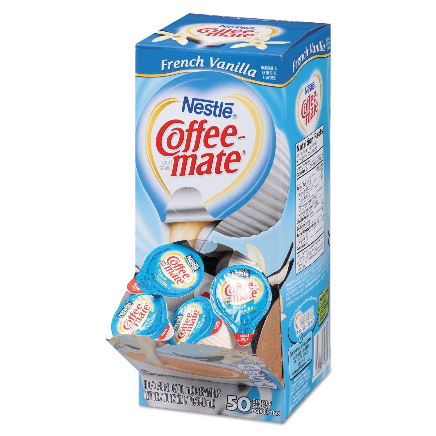 Liquid Coffee Creamer, French Vanilla Flavor .375 oz., 200 Creamers/Carton, Sold as 1 Carton