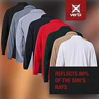 VERTX Mens Coldblack Long-Sleeve Tactical Polo Shirt
