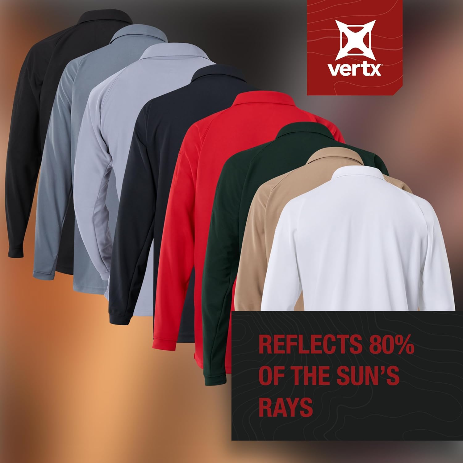 VERTX Mens Coldblack Long-Sleeve Tactical Polo Shirt