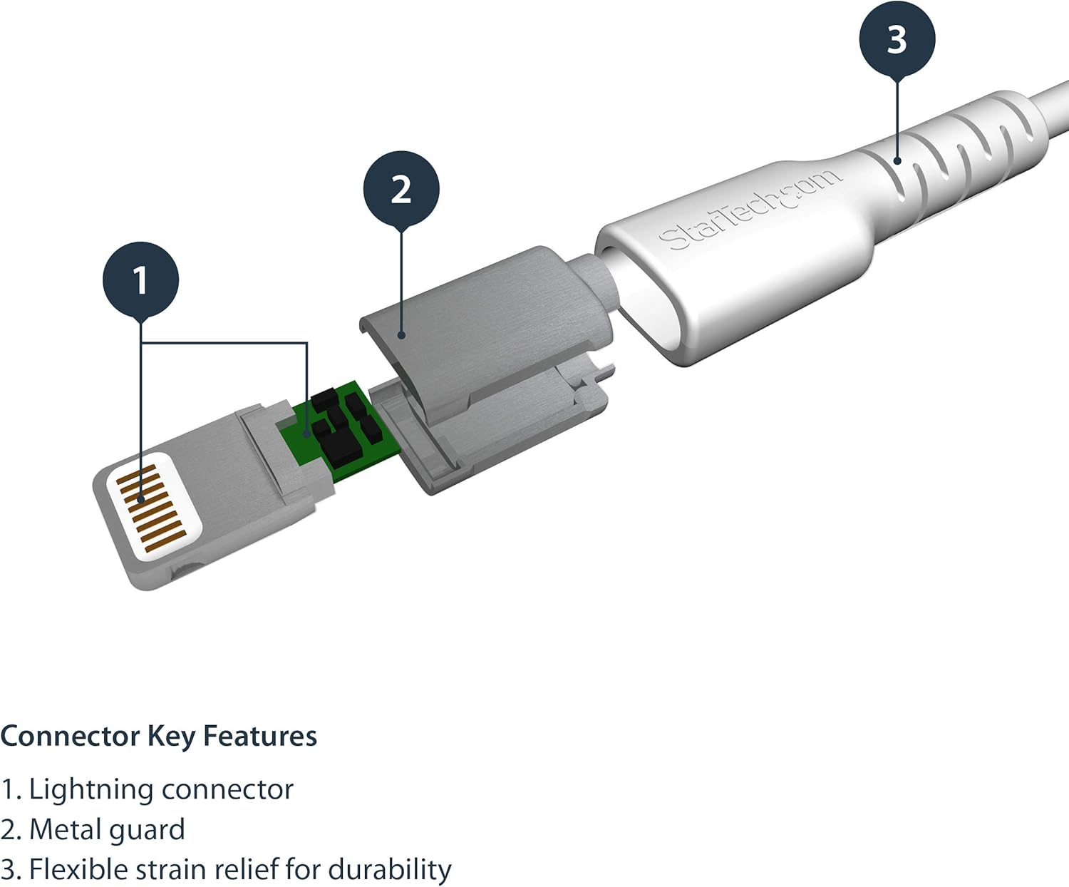 StarTech.com Durable USB-A to Lightning Cable - MFi Certified, Aramid Fiber