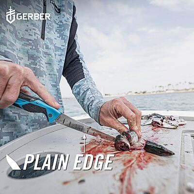 Gerber Gear Controller - Saltwater Fishing Fillet Knife for Fishing Gear - Cyan, 6 Inches