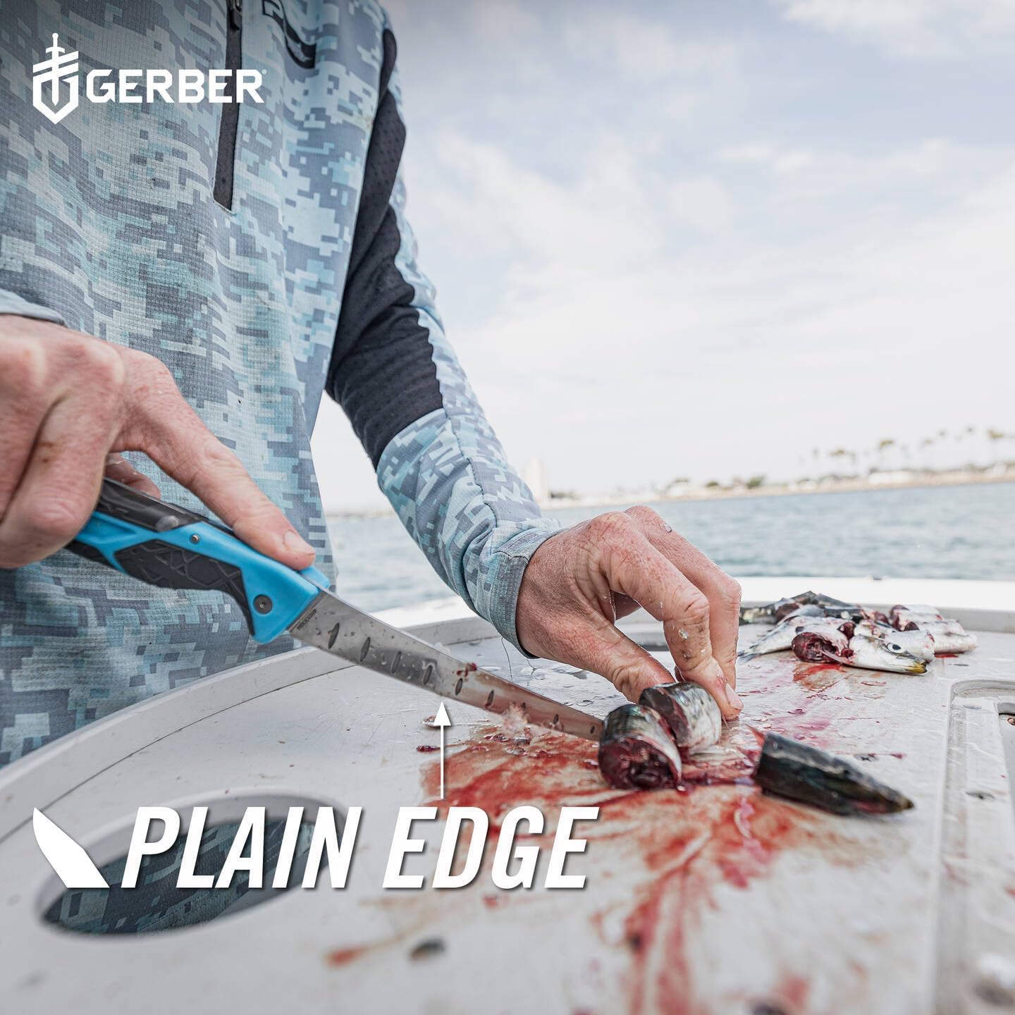 Gerber Gear Controller - Saltwater Fishing Fillet Knife for Fishing Gear - Cyan, 6 Inches