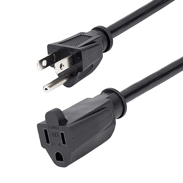 StarTech.com Power Extension Cord NEMA 5-15R to NEMA 5-15P