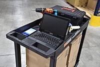 Luxor 32" x 18" Tub Storage Cart 2 Shelves - Black, (EC11-B)