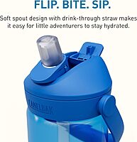 CAMELBAK Thrive Flip Straw Kids Bite Valve Water Bottle 14oz Tritan Renew
