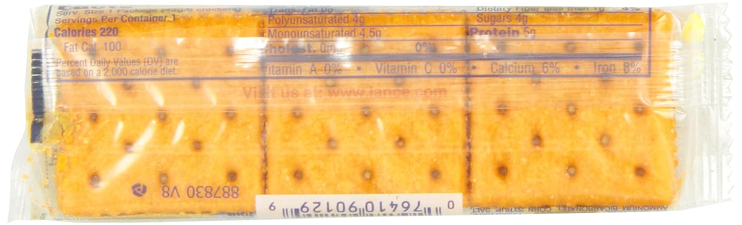 Lance Toast Chee Peanut Butter Crackers, Pack of 6, Box Of 40