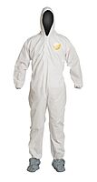 DuPont ProShield 10 Disposable Protective Coverall with Elastic Cuff, Standard Fit Hood and Attached Skid-Resistant Boots