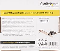 StarTech.com PCIe Gigabit Ethernet Network Card - Intel Chipset