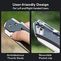 CIVIVI Buster FG Large Pocket Knife for EDC, Superlock Folding Knife for Men Women with 4.2" Nitro-V Blade G10 Handle, Designed by Snecx Tan C24052-2 (Neutral Blue)