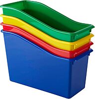 Office Depot® Brand Plastic Book Bin, 7-1/2"H x 11-1/2"W x 5-1/2"D, Assorted Colors