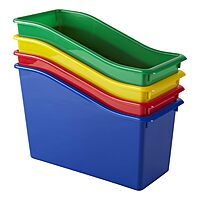 Office Depot® Brand Plastic Book Bin, 7-1/2"H x 11-1/2"W x 5-1/2"D, Assorted Colors