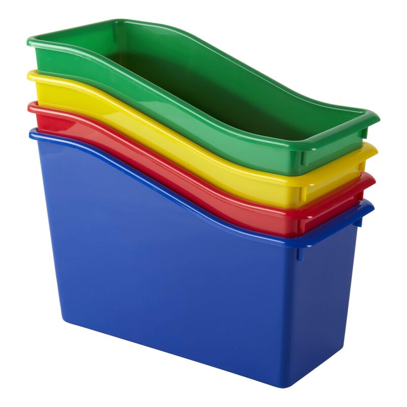 Office Depot® Brand Plastic Book Bin, 7-1/2"H x 11-1/2"W x 5-1/2"D, Assorted Colors