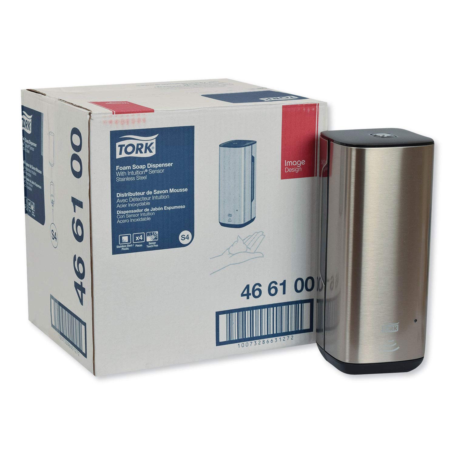 Tork Intuition™ Sensor Skincare Dispenser Stainless Steel S4, for Hand Soap and Hand Sanitizer, Image Range, 466100