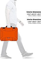 NANUK 918 Lightweight NK-7 Resin Waterproof Protective Case With Foam, Black Cubed Foam Orange