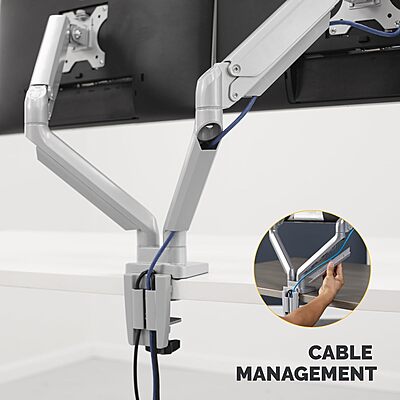 Fellowes Platinum Series Monitor Arm for 40-Inch Monitors, Full Motion, VESA Mount, USB Ports, Ergonomic