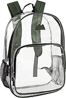 Summit Ridge Waterproof Clear Backpack with Water Bottle Holder - Stadium Approved Heavy-Duty Clear Backpack