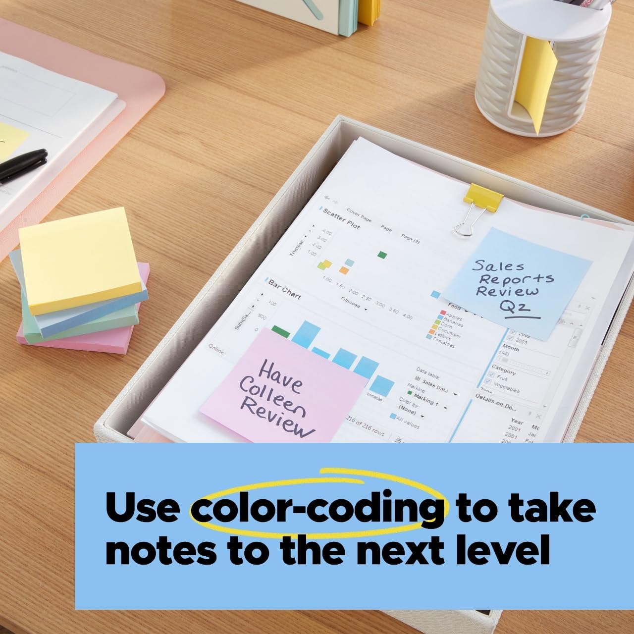 Post-it 100% Recycled Paper Super Sticky Notes, 3 in. x 3 in., 24 Pads/Pack, 70 Sheets/Pad