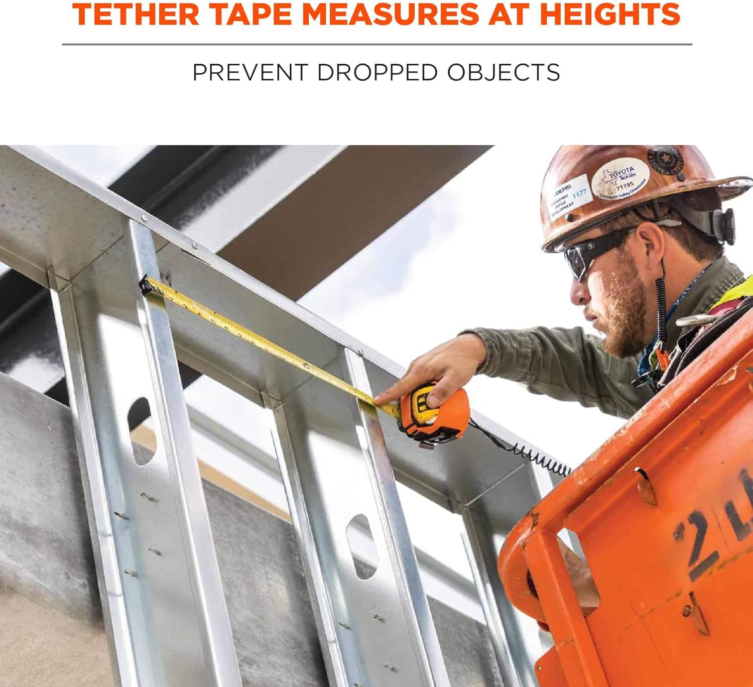 Ergodyne - 19770 Squids 3770 Tape Measure Holder, Orange Large