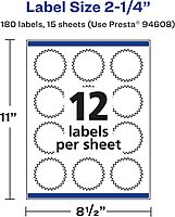 AVERY Matte White Removable Starburst Labels, 2.25 in, Sure Feed Technology, Print-to-the-Edge, Laser/Inkjet Printable