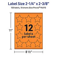 AVERY Printable Star Labels with Sure Feed Technology - Bright Orange