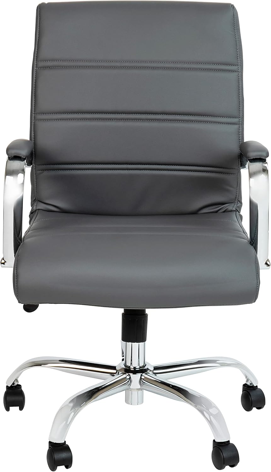 Flash Furniture Whitney Mid-Back Swivel LeatherSoft Desk Chair with Padded Seat and Armrests