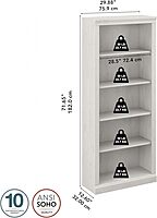 BUSH FURNITURE Saratoga Tall 5 Shelf Bookcase