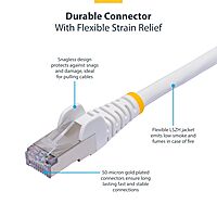 StarTech.com 1ft White CAT8 Ethernet Cable, Snagless RJ45, 25G/40G, 2000MHz, 100W PoE++, S/FTP, 26AWG Pure Bare Copper, LSZH